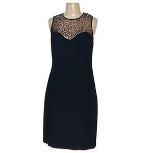 Jones New York | NYE Sequin Holiday Elegant Party Dress Black Beaded Neckline